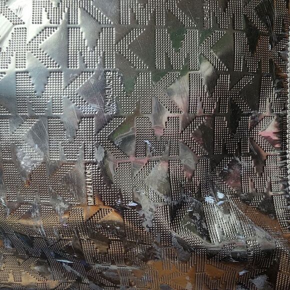 Michael Kors Gray MK Metallic Tote Bag - Picture 7 of 12